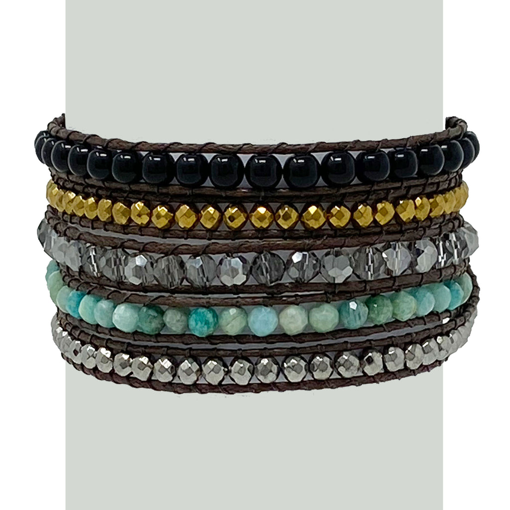 Amazonite mix DIY wrap bracelet kit - TruLoom