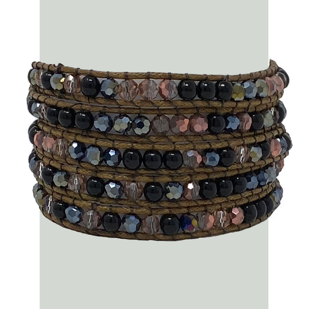 Blue & copper glass DIY wrap bracelet kit - TruLoom