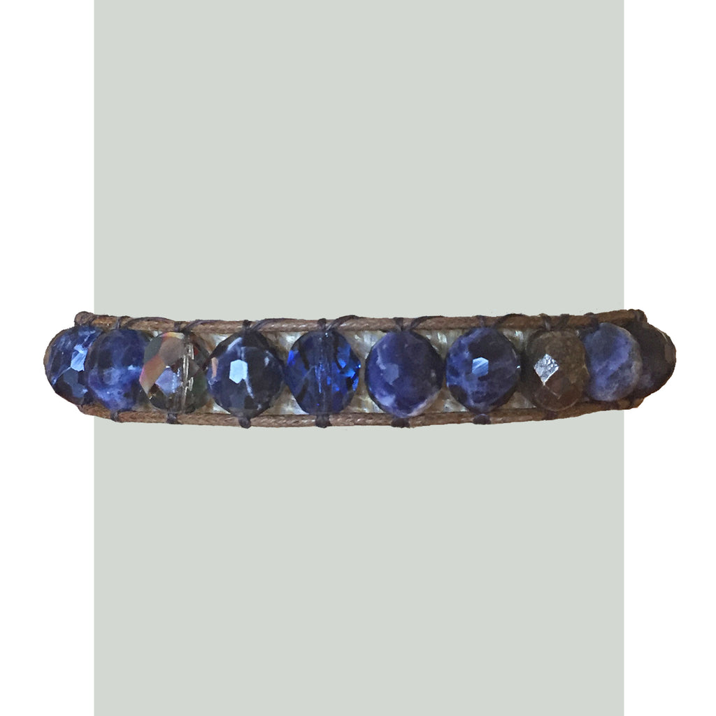 Sodalite, pyrite, and crystal DIY bracelet kit - TruLoom